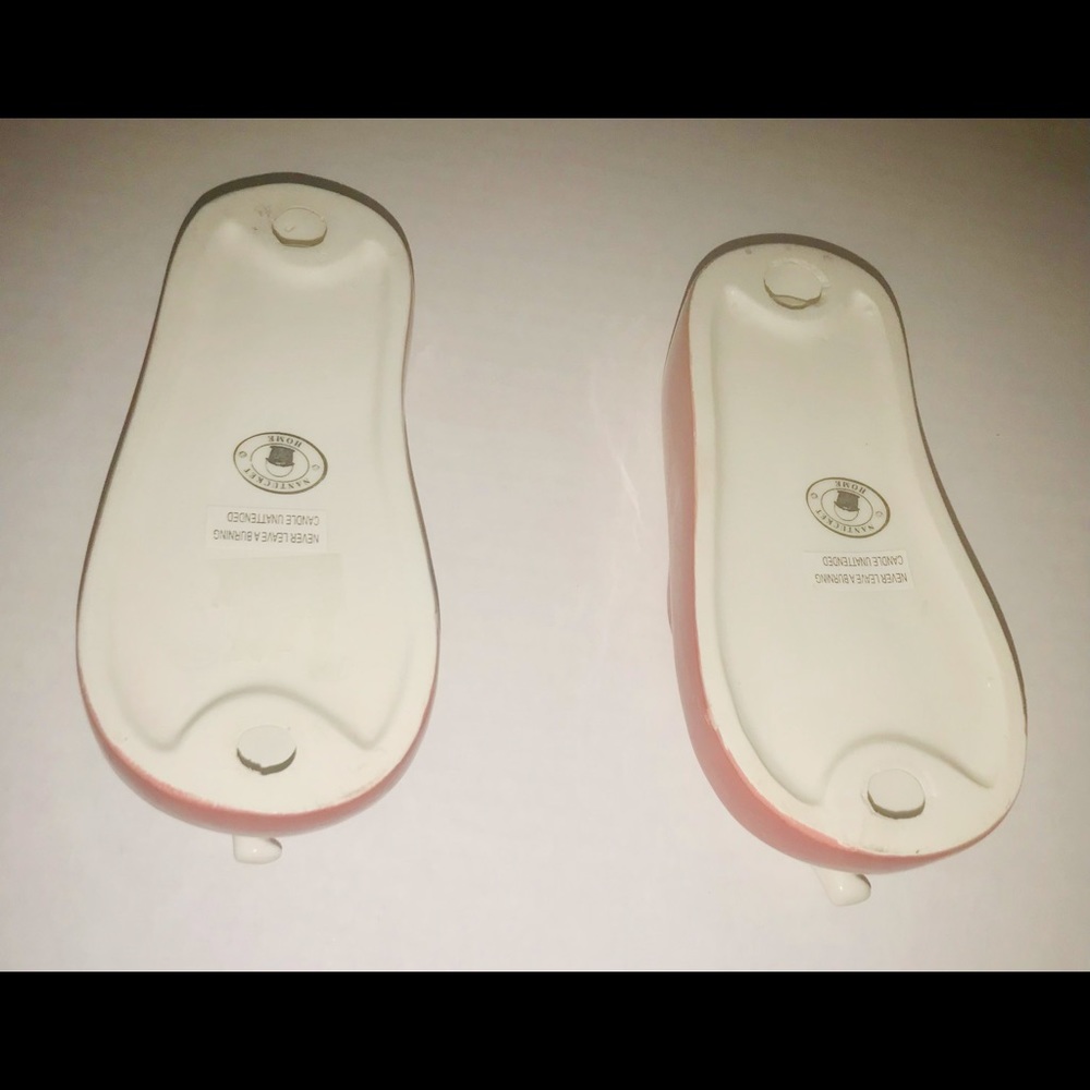 New Two Porcelain Candle Holders Flip Flop Shape Nantucket Home - Picture 5 of 12